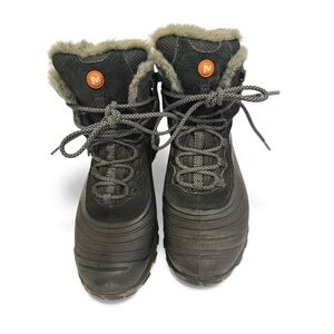 Merrell black/smoke performance waterproof ankle boots, Size 9US